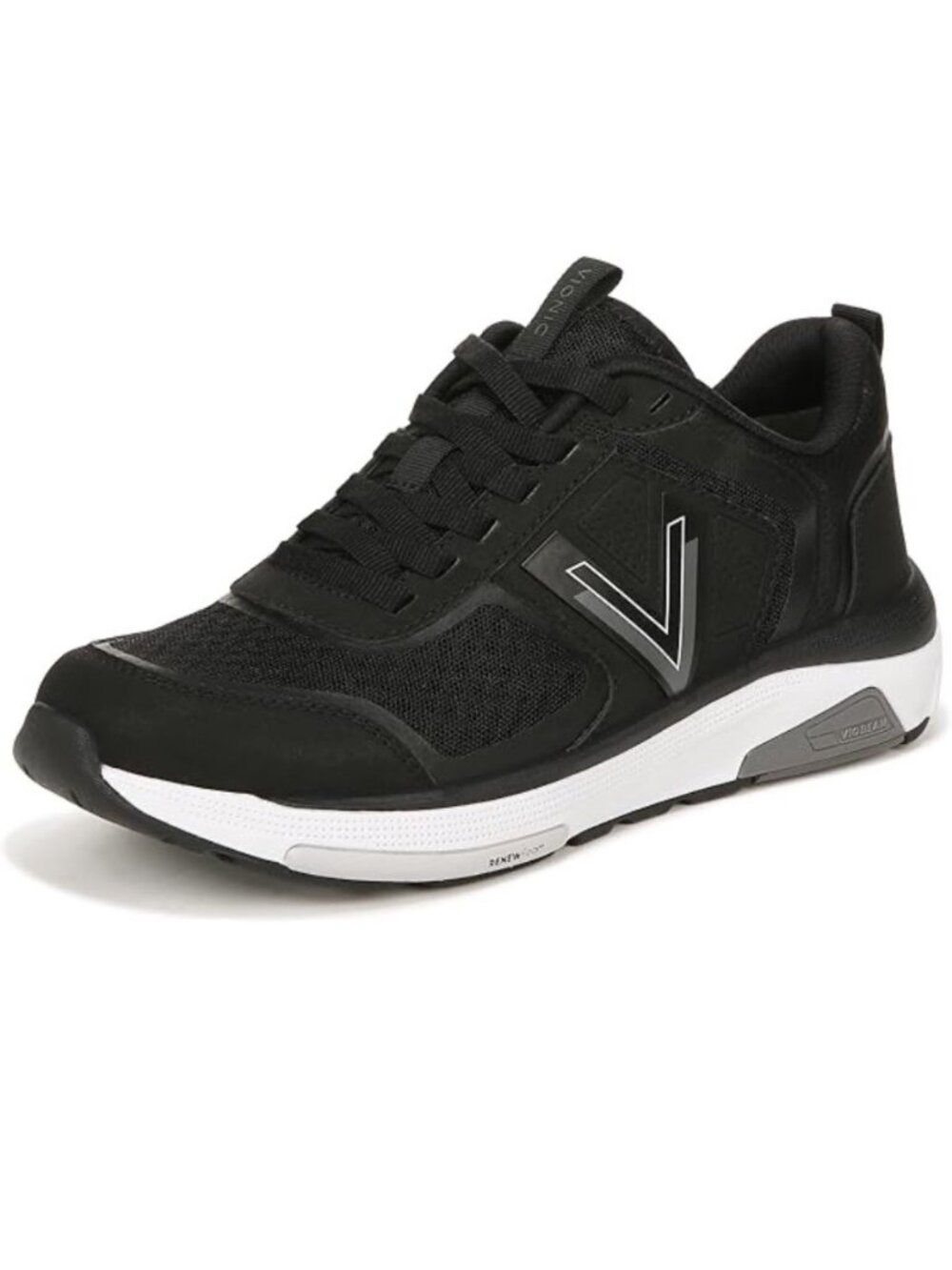 Vionic Strider Walk Size 7.5 M Black Sneaker Women's Lace Up NWB $164 Orthopedic